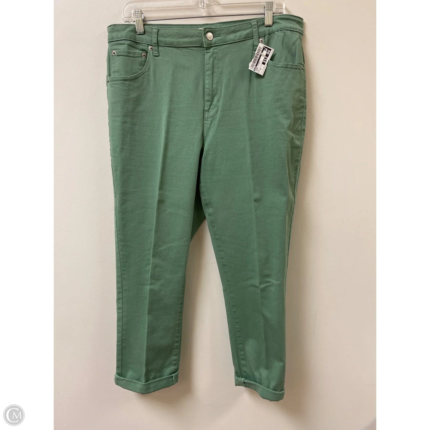 Jeans Skinny By Logo In Green, Size: 14