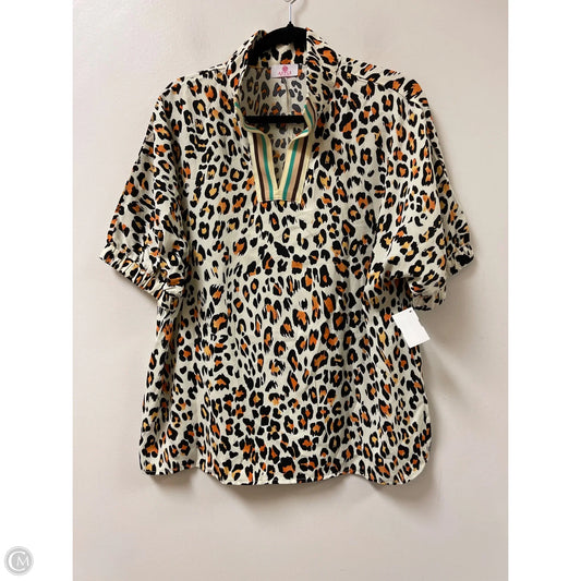 Top Short Sleeve By Clothes Mentor In Animal Print, Size: L