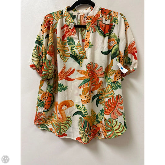 Top Short Sleeve By Entro In Orange, Size: L