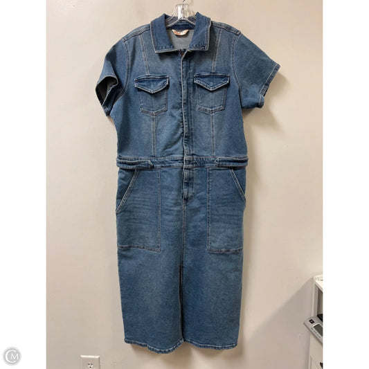 Dress Casual Maxi By Intempo In Blue Denim, Size: 1x