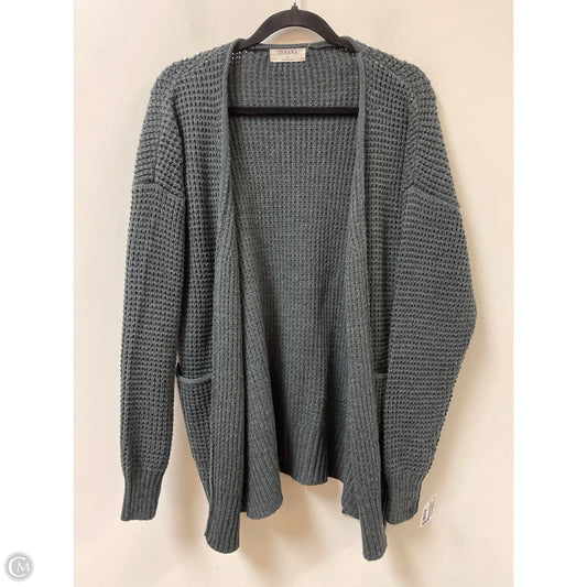 Sweater Cardigan By Zenana Outfitters In Grey, Size: L