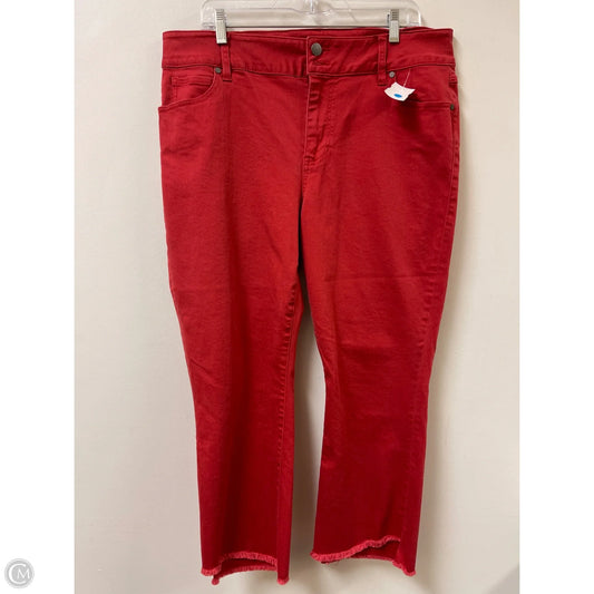 Jeans Straight By Cabi In Red, Size: 16