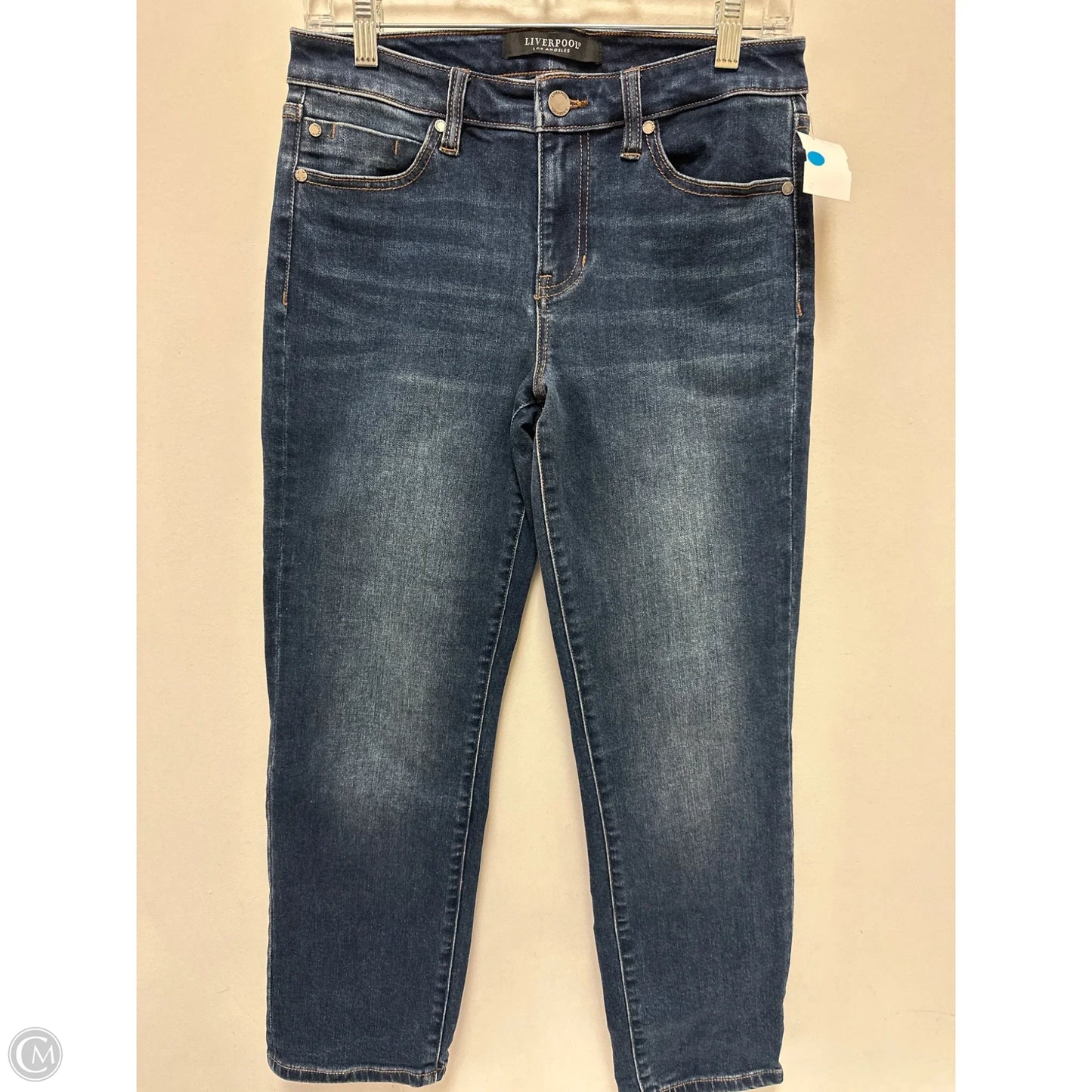 Jeans Straight By Liverpool In Blue Denim, Size: 4