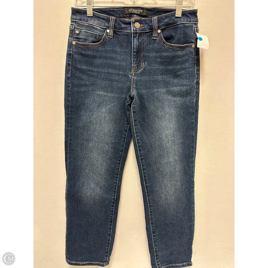 Jeans Straight By Liverpool In Blue Denim, Size: 4