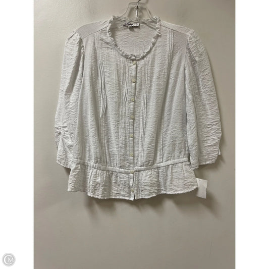 Blouse Long Sleeve By Sam Edelman In White, Size: M