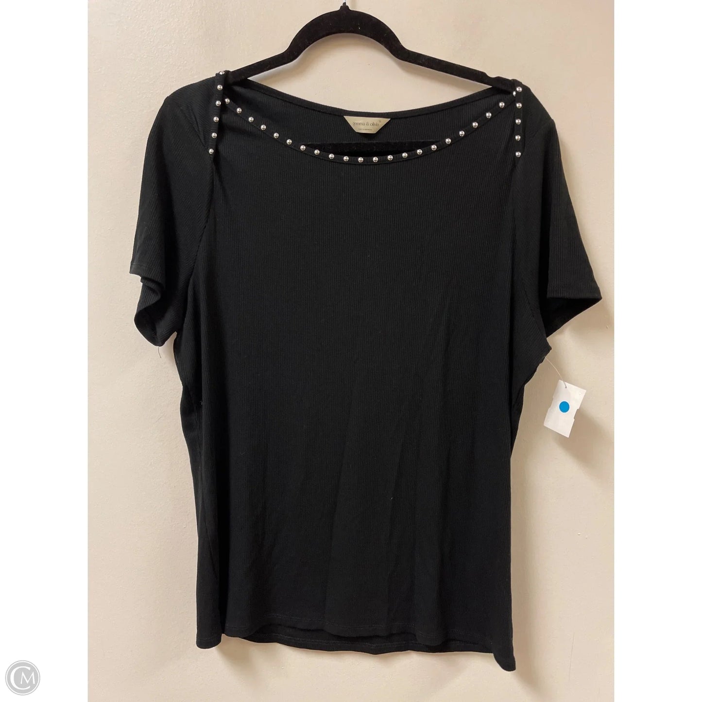 Top Short Sleeve By Clothes Mentor In Black, Size: Xl