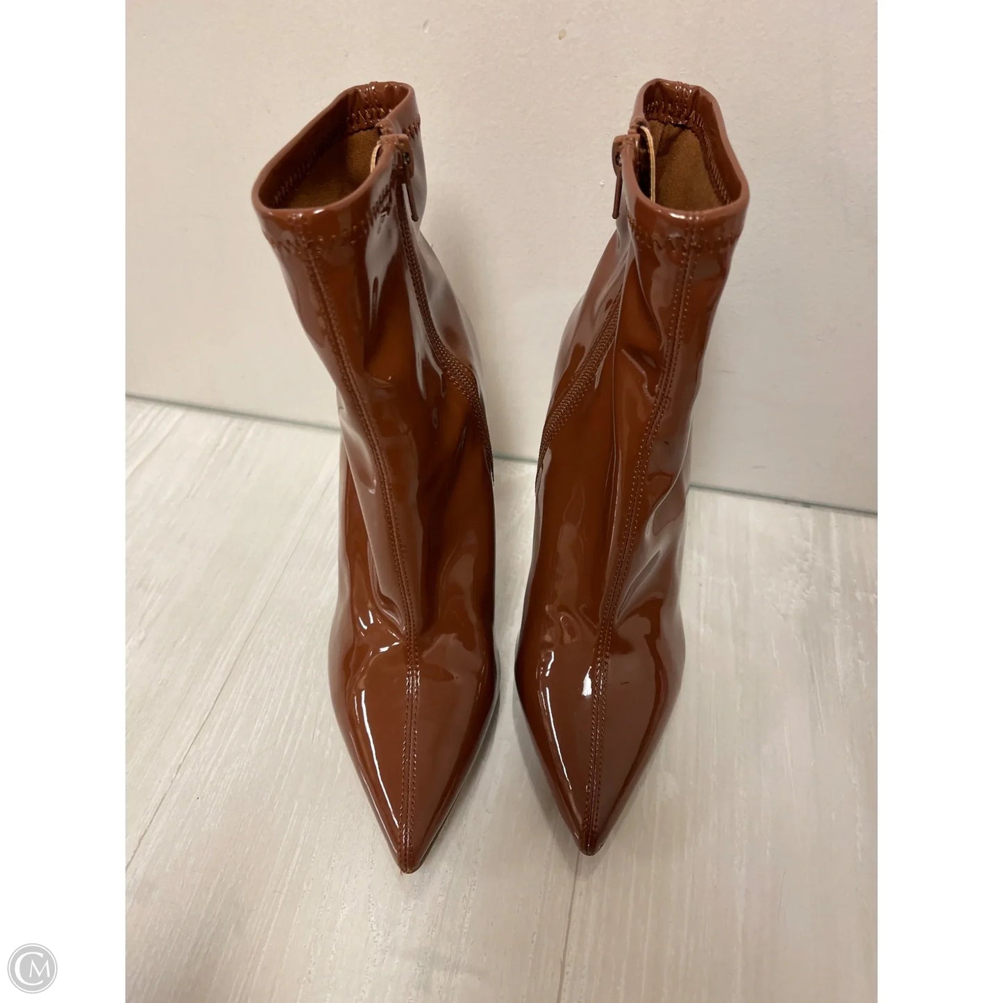 Boots Ankle Heels By Steve Madden In Brown, Size: 8