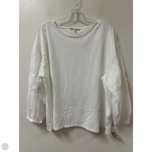 Top Long Sleeve By Madewell In White, Size: Xl