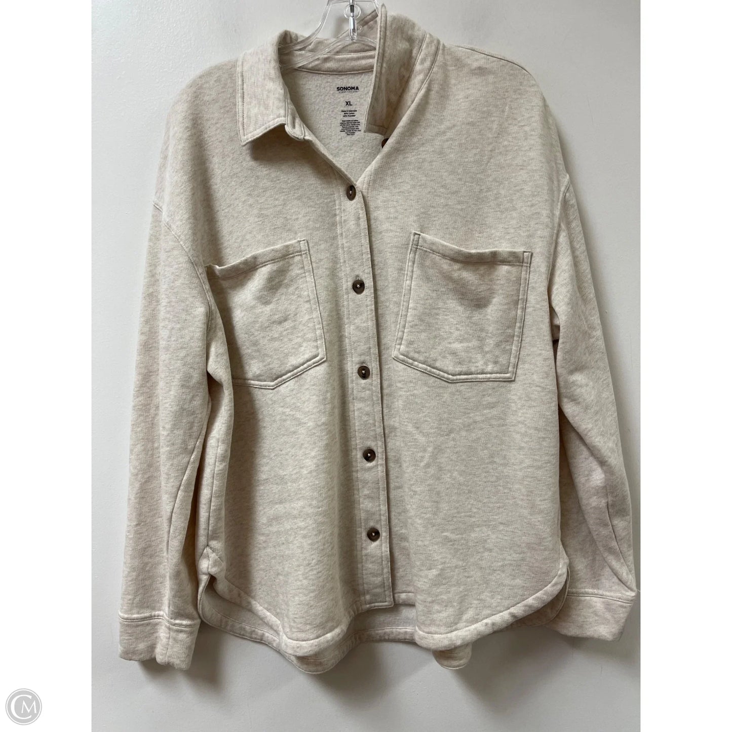 Jacket Shirt By Sonoma In Cream, Size: Xl
