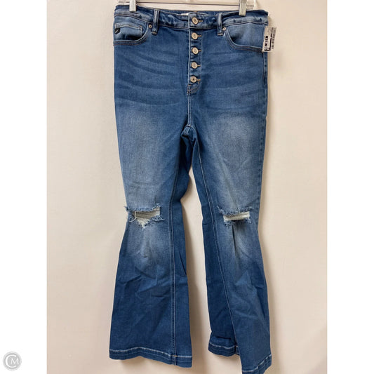 Jeans Flared By Kancan In Blue Denim, Size: 10
