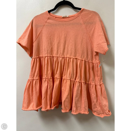 Top Short Sleeve By Easel In Orange, Size: M