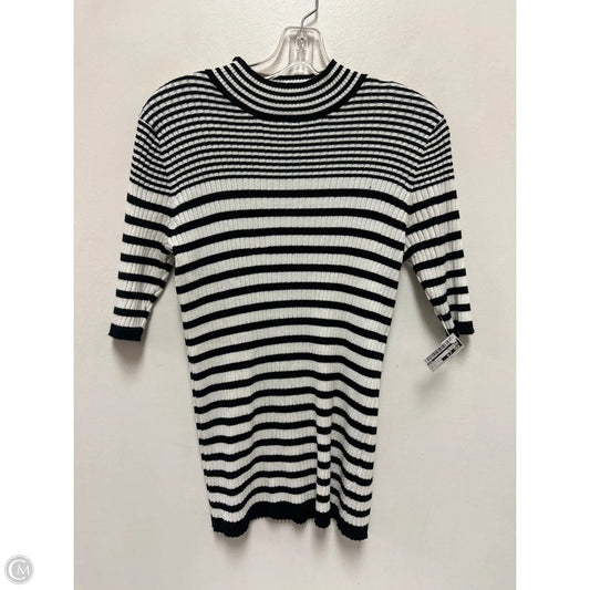 Top Short Sleeve By Dip In Black & White, Size: L