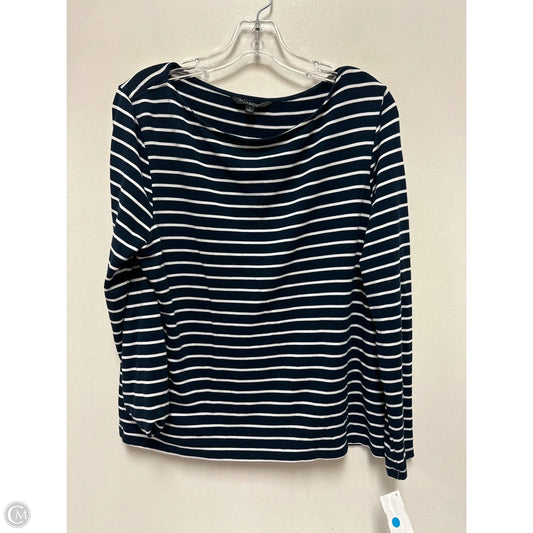 Top Long Sleeve By Liverpool In Blue & White, Size: L