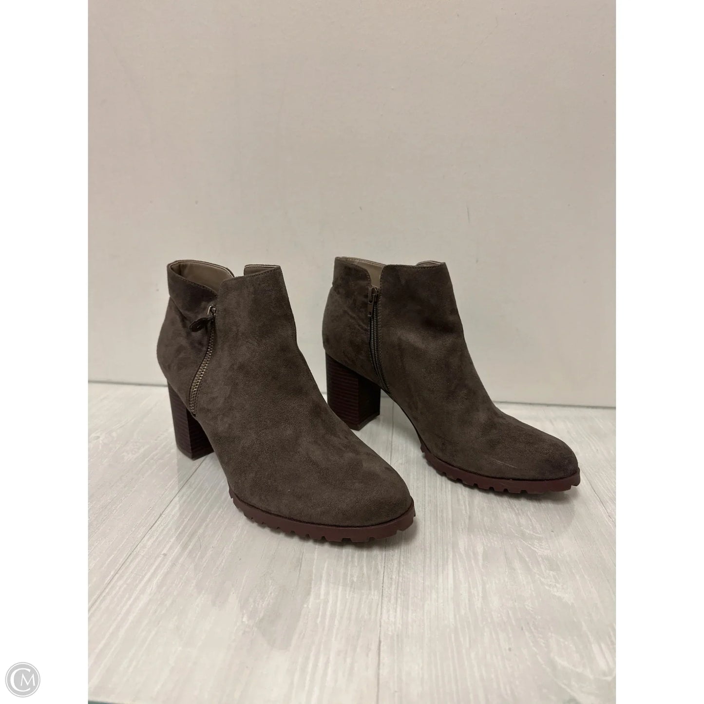 Boots Ankle Heels By Style And Company In Grey, Size: 11