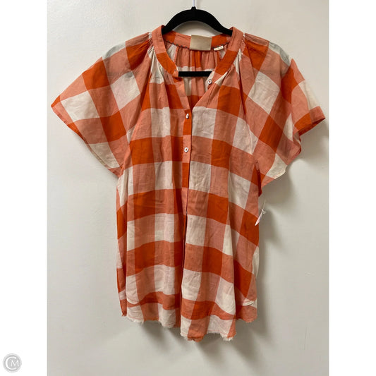 Top Short Sleeve By Maeve In Orange, Size: M