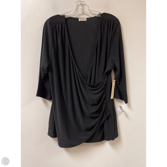 Top Long Sleeve By Clothes Mentor In Black, Size: 1x