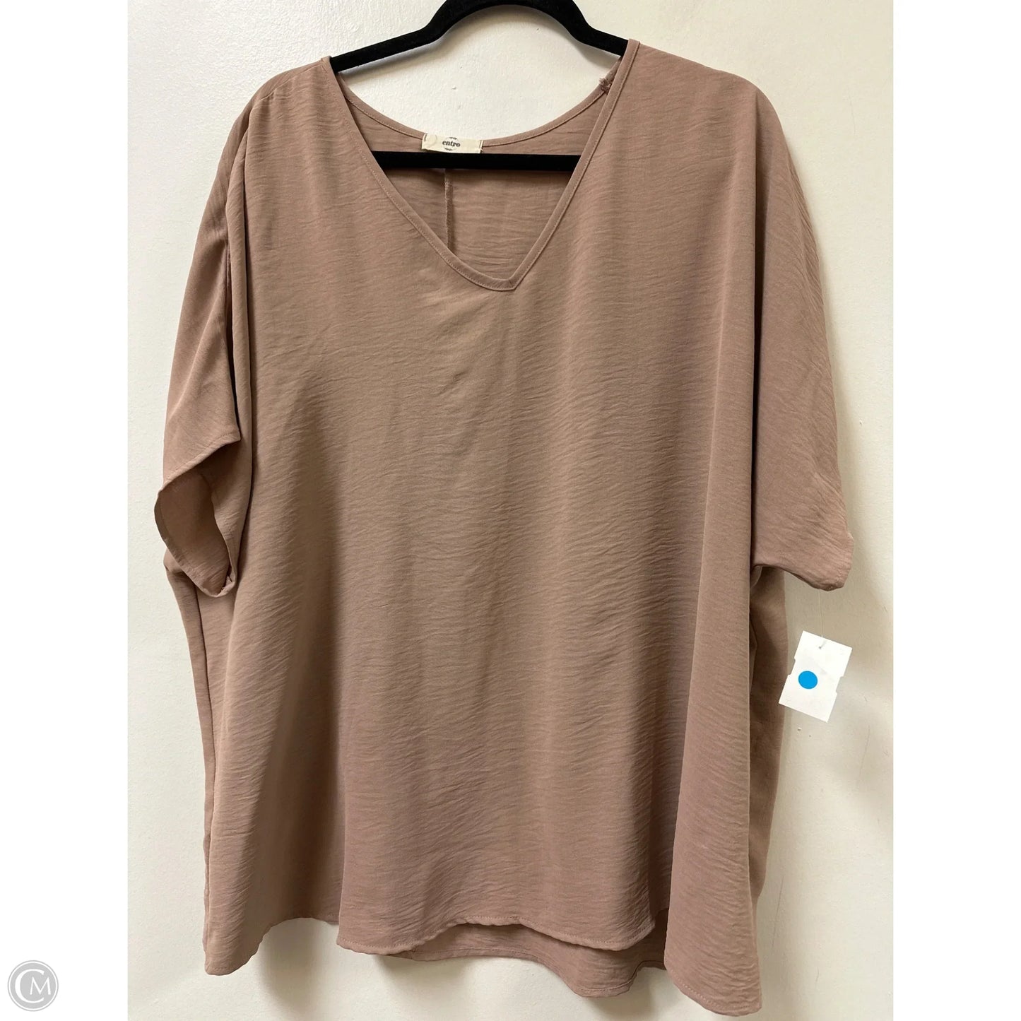 Top Short Sleeve By Entro In Brown, Size: 1x
