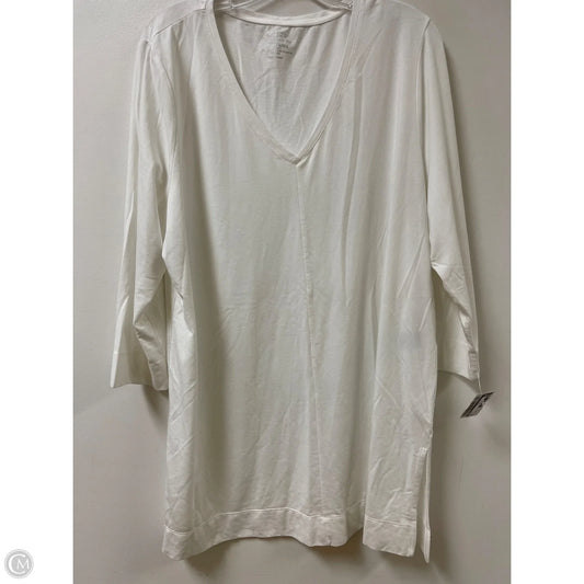 Top Long Sleeve By Chicos In White, Size: Xl