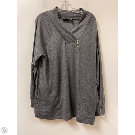 Tunic Long Sleeve By Susan Graver In Grey, Size: L