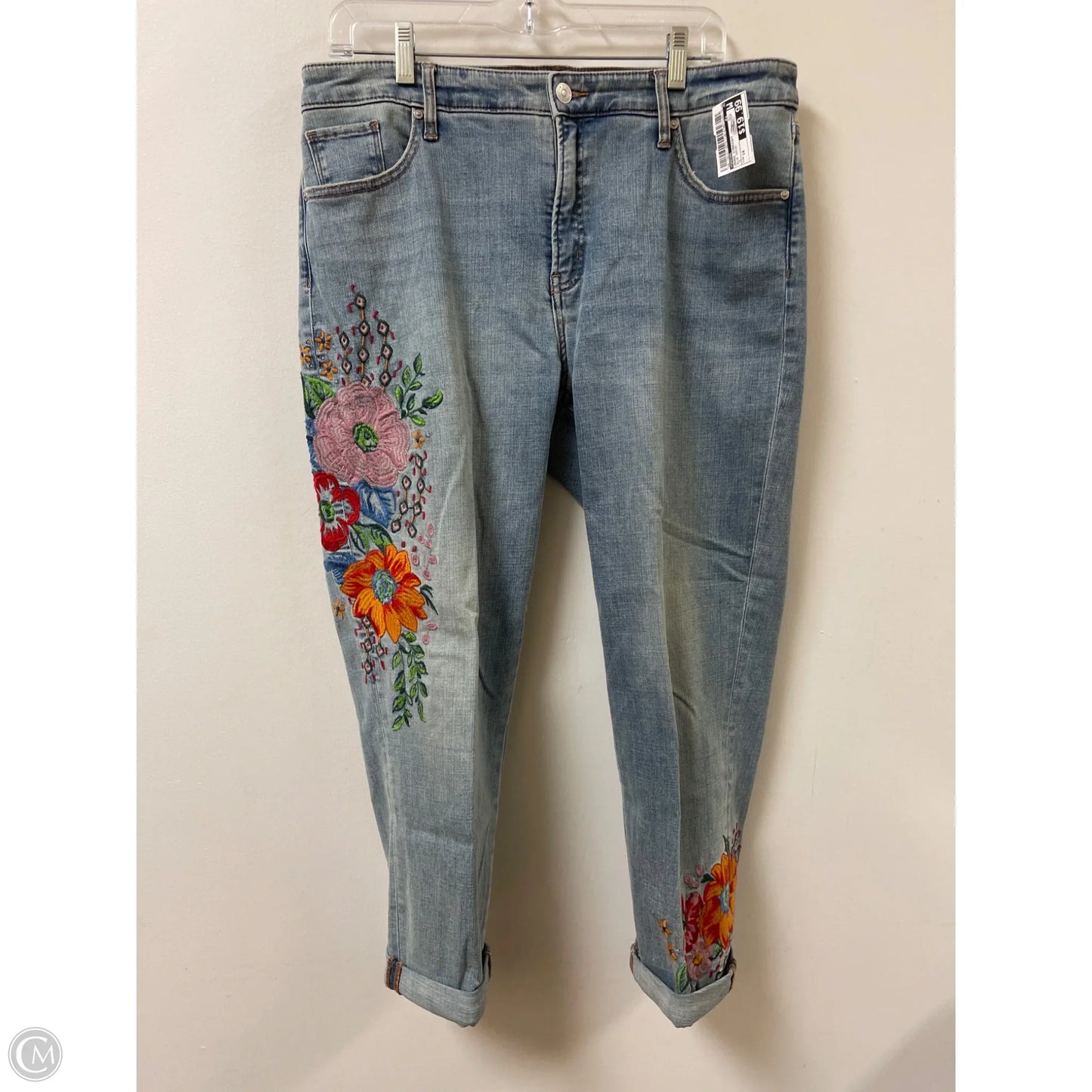 Jeans Straight By Chicos In Blue Denim, Size: 14