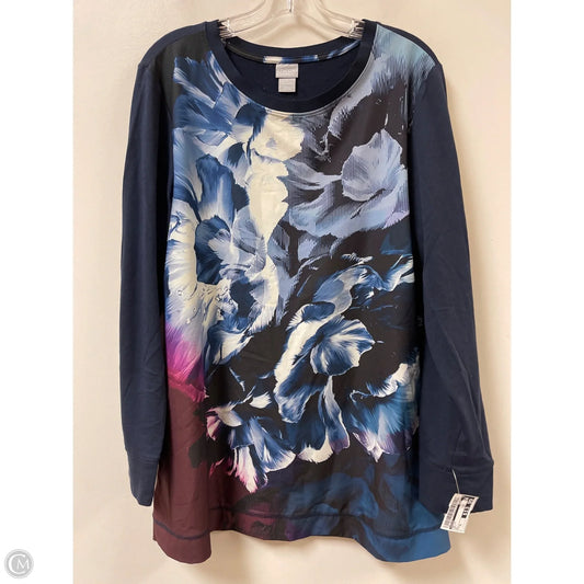 Top Long Sleeve By Chicos In Navy, Size: Xl
