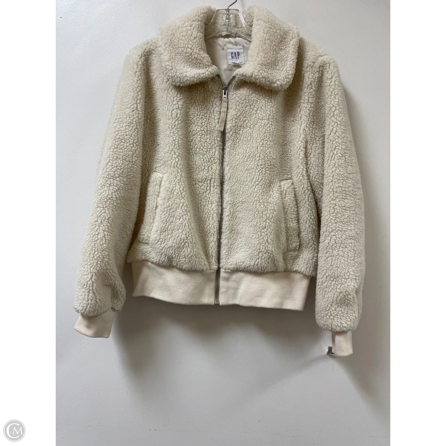 Coat Faux Fur & Sherpa By Gap In Cream, Size: M