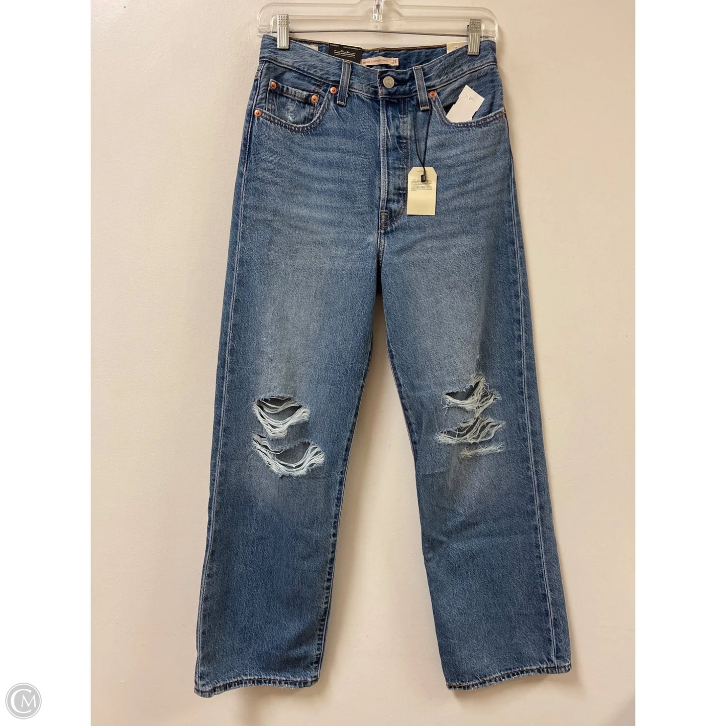 Jeans Straight By Levis In Blue Denim, Size: 4