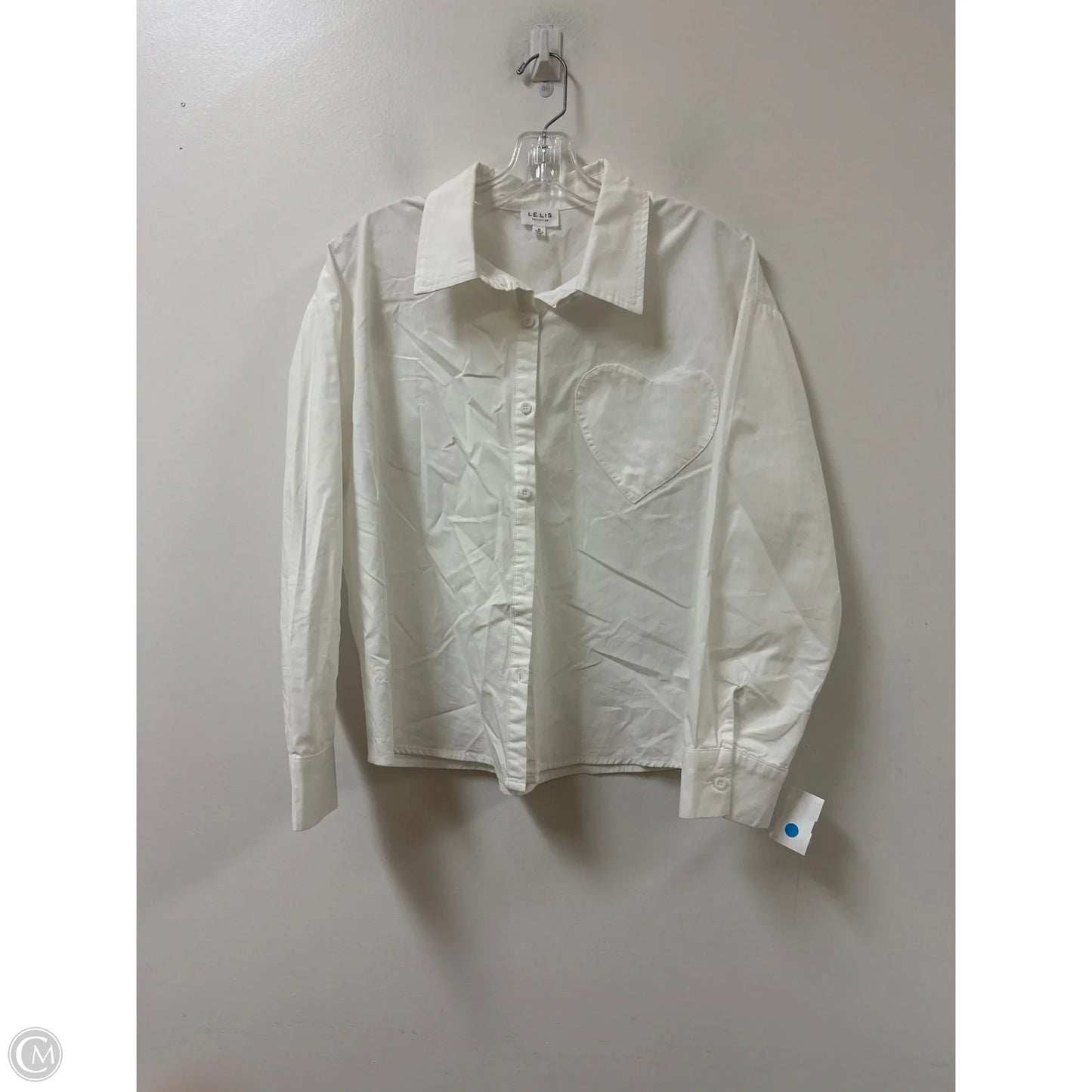 Blouse Long Sleeve By Le Lis In White, Size: S