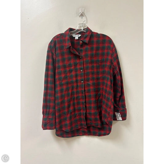 Blouse Long Sleeve By Old Navy In Red, Size: L