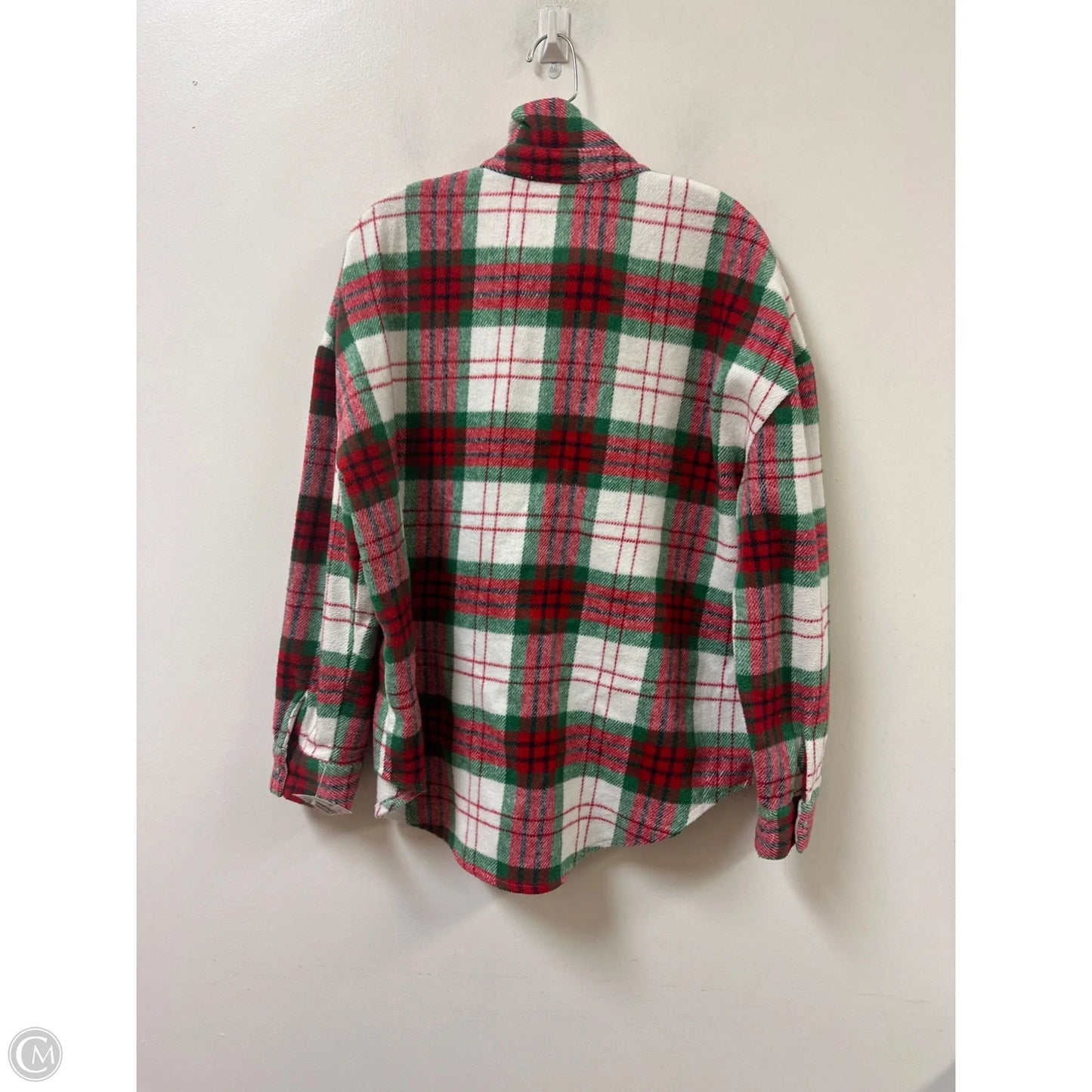 Jacket Shirt By She + Sky In Green & Red, Size: M