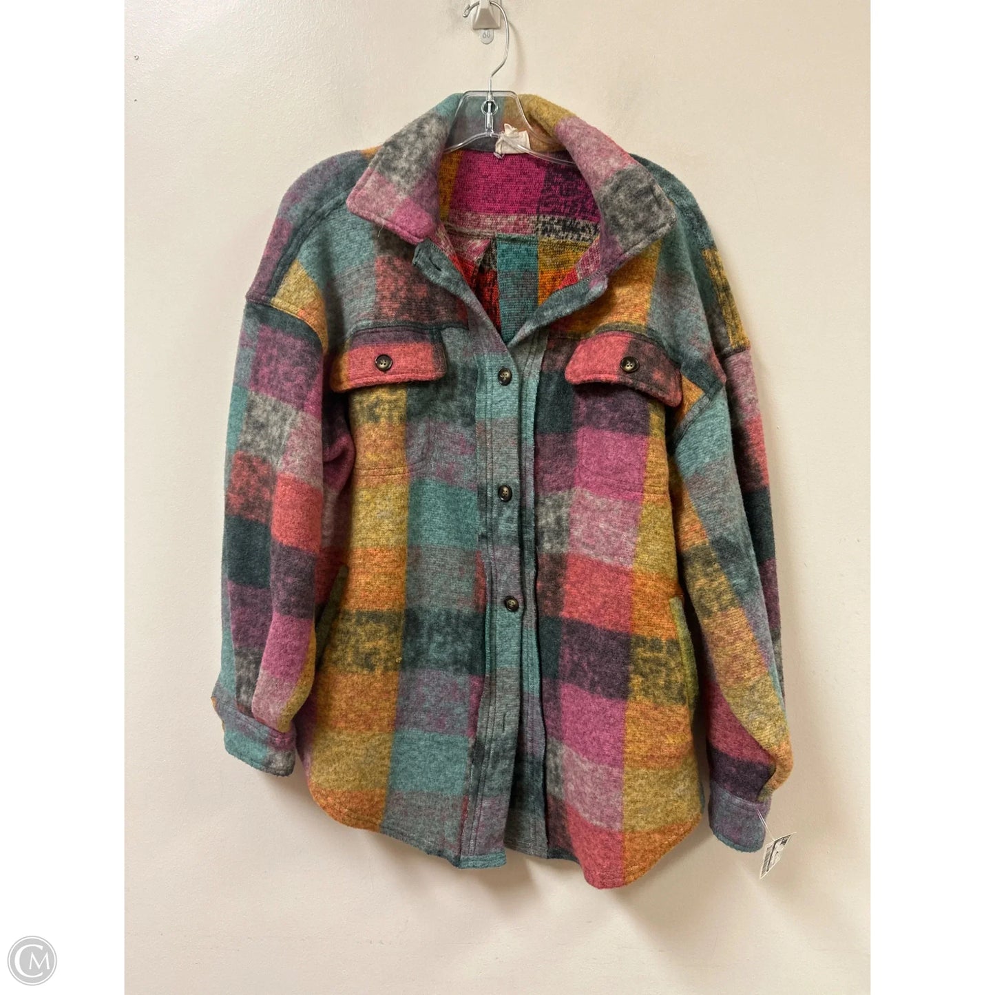 Jacket Shirt By Bibi In Multi-colored, Size: S