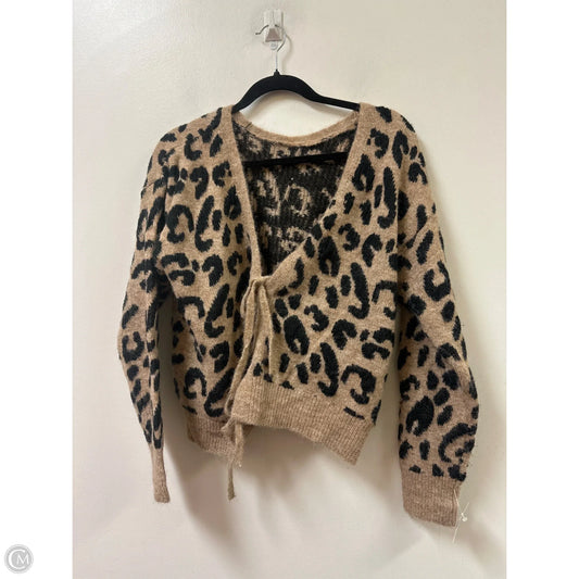 Sweater Cardigan By Clothes Mentor In Animal Print, Size: S