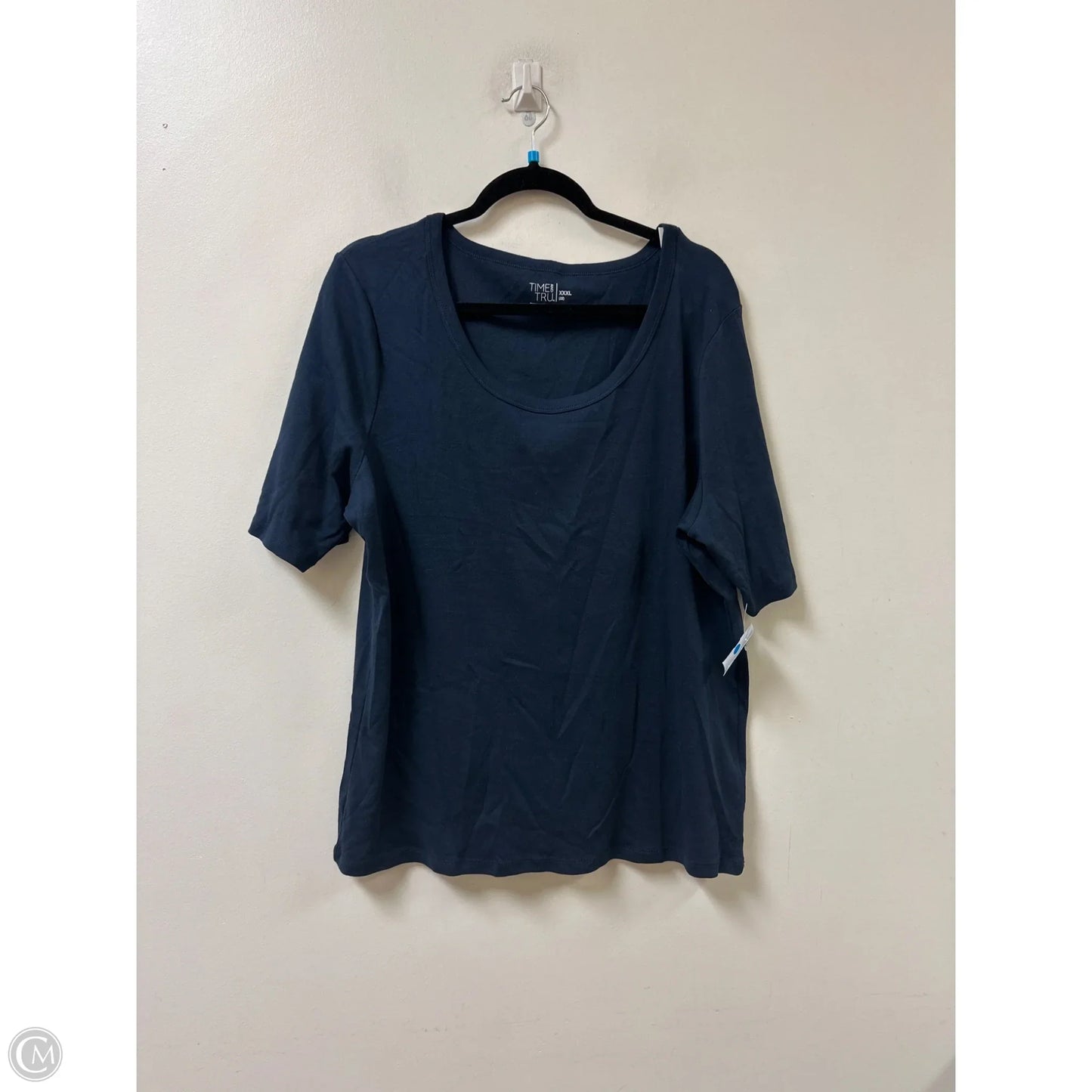 Top Short Sleeve By Time And Tru In Navy, Size: 2x