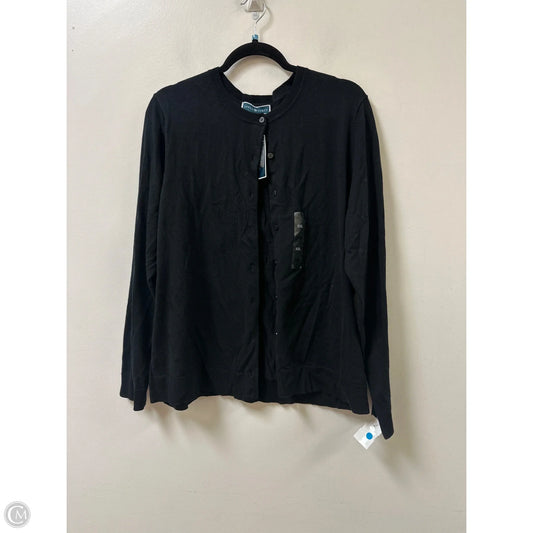 Sweater Cardigan By Karen Scott In Black, Size: 1x