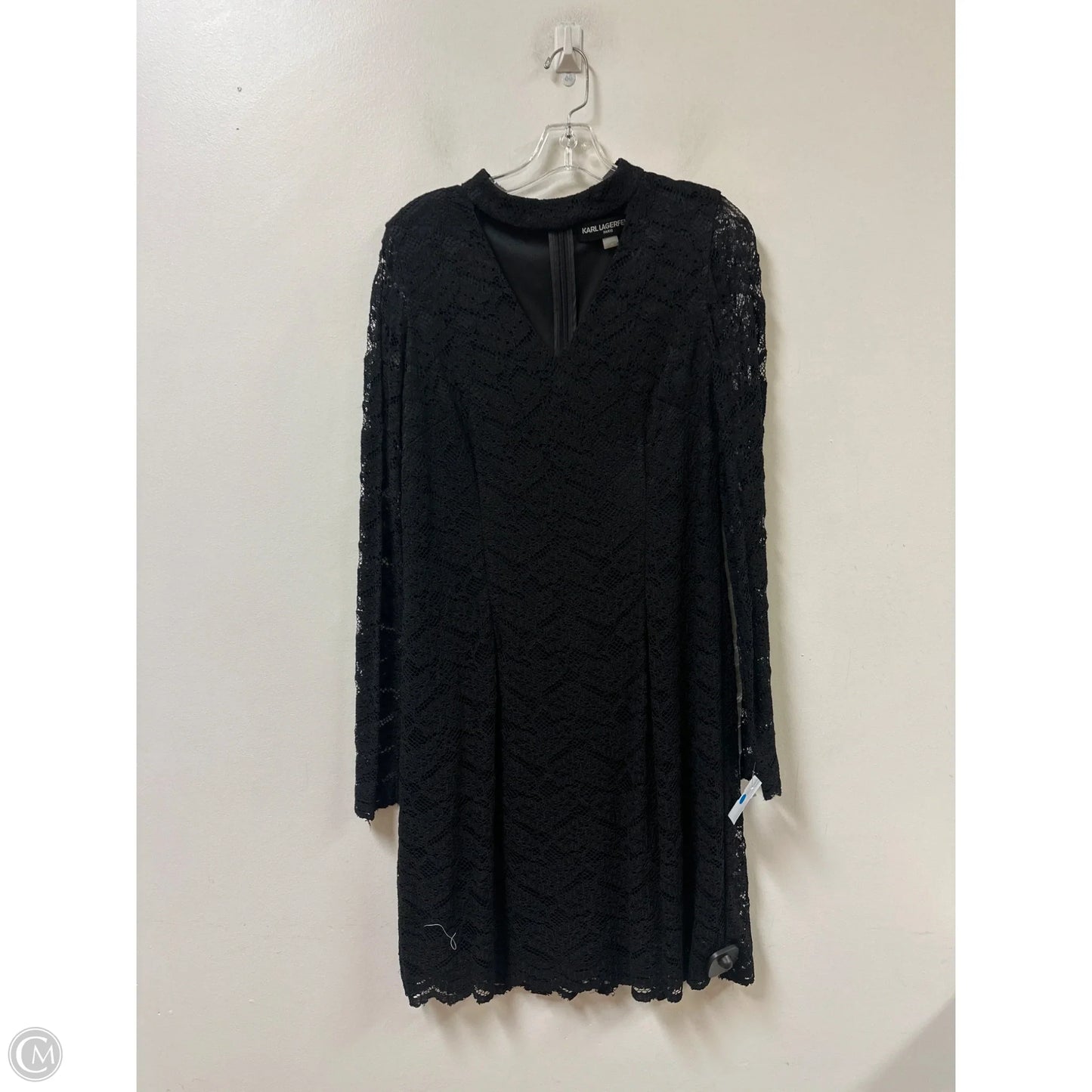 Dress Designer By Karl Lagerfeld In Black, Size: L