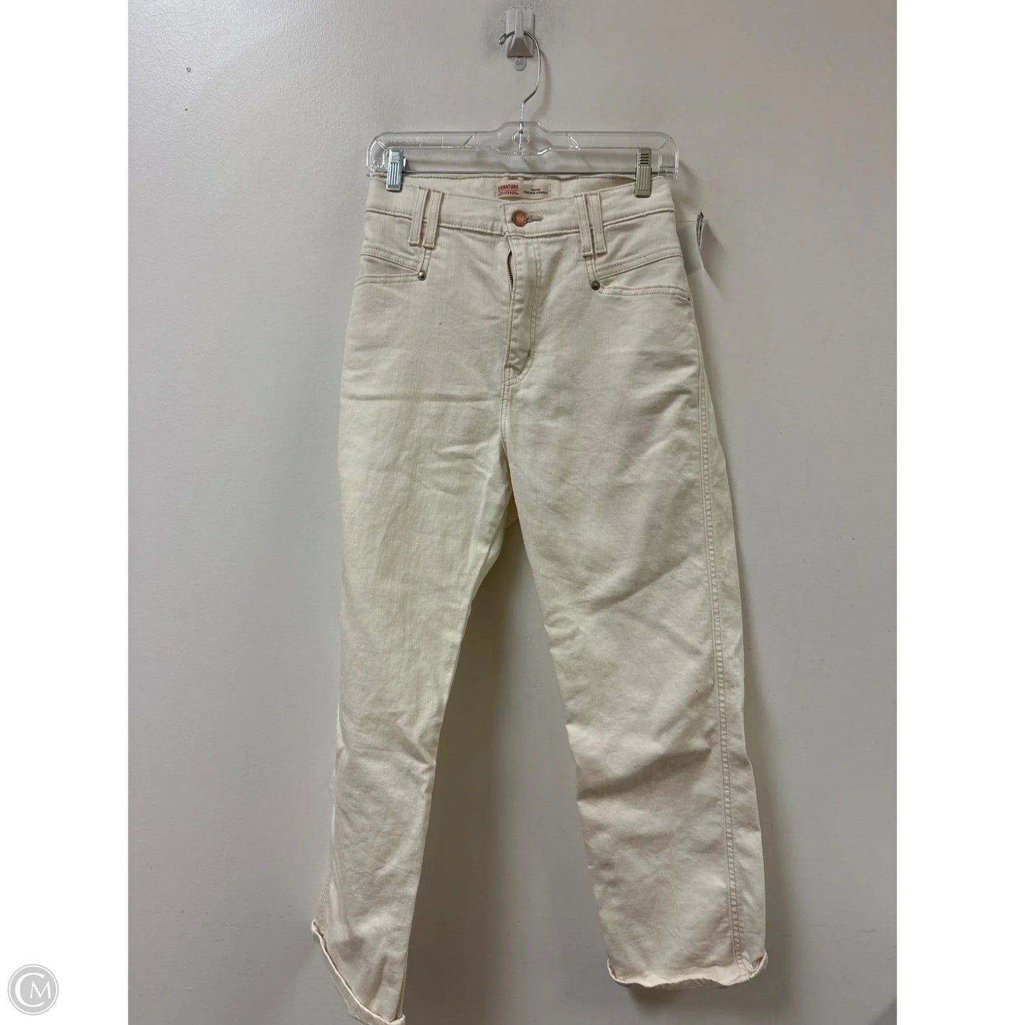 Jeans Straight By Levis In Cream, Size: 14