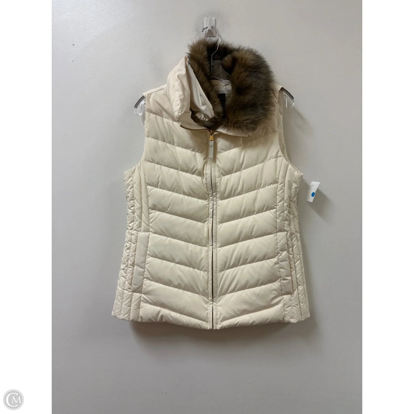 Vest Puffer & Quilted By Talbots In Cream, Size: M