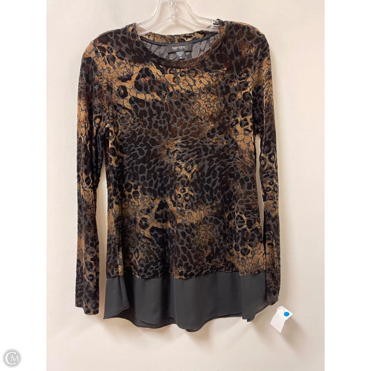 Top Long Sleeve By Karen Kane In Brown, Size: M