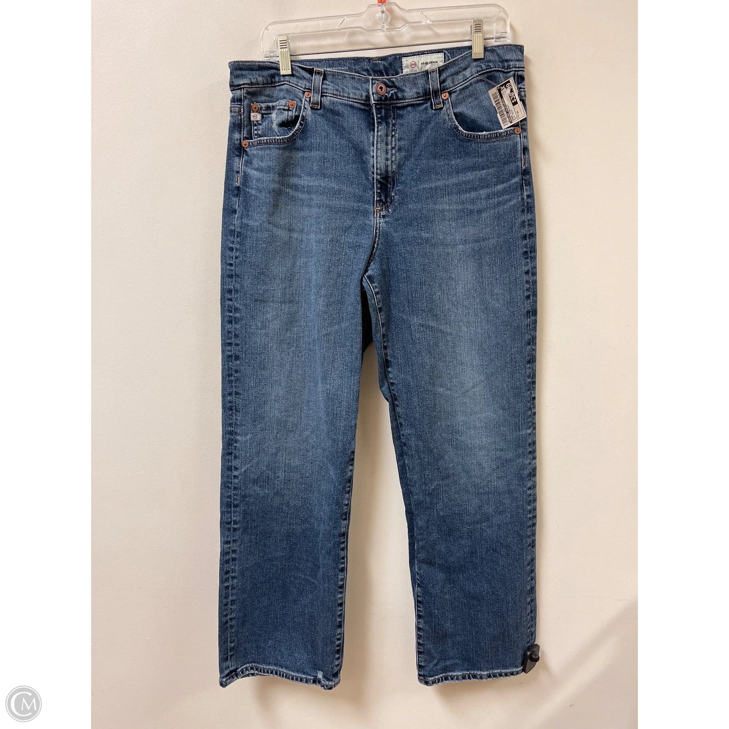 Jeans Straight By Adriano Goldschmied In Blue Denim, Size: 14