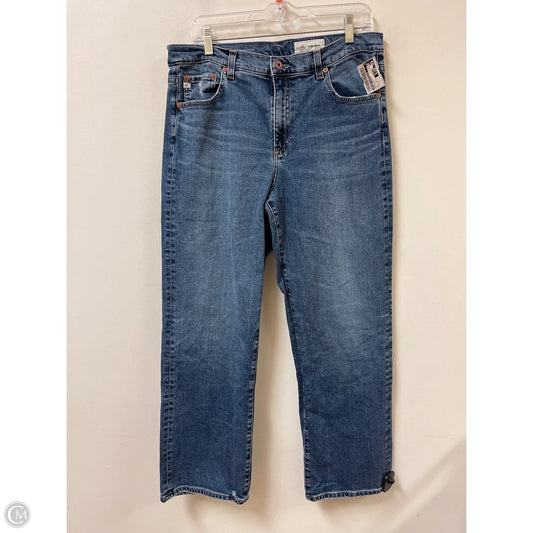 Jeans Straight By Adriano Goldschmied In Blue Denim, Size: 14