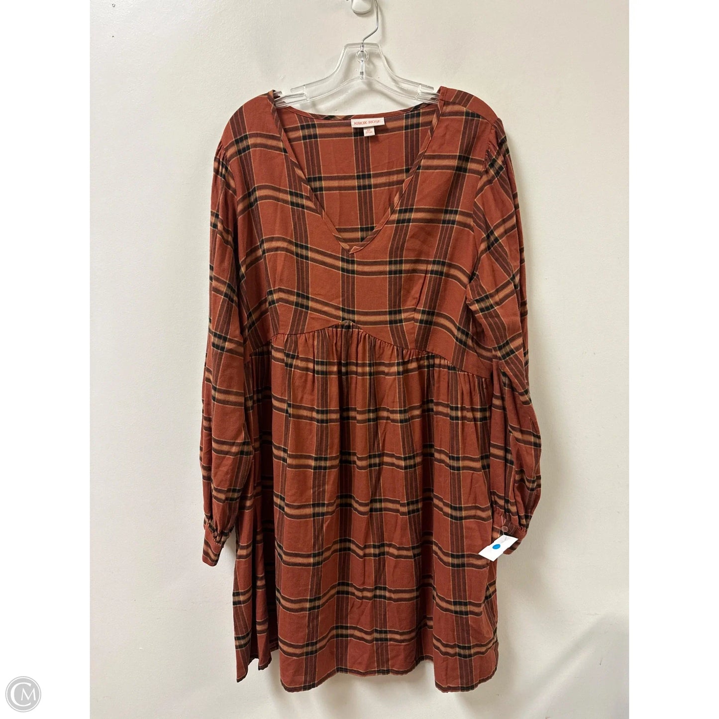 Dress Casual Midi By Knox Rose In Orange, Size: 1x