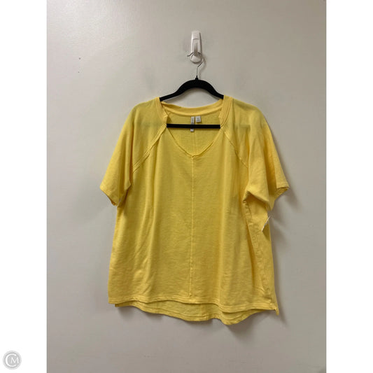 Sweater Short Sleeve By Cato In Yellow, Size: Xl