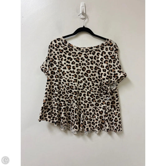 Top Short Sleeve By Altard State In Animal Print, Size: M