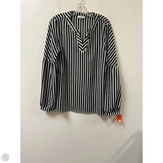 Top Long Sleeve By Andree By Unit In Black & White, Size: L