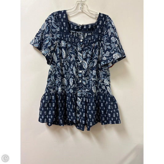 Top Short Sleeve By Beachlunchlounge In Navy, Size: M