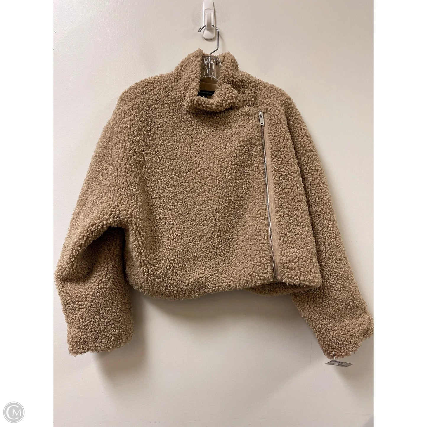 Jacket Faux Fur & Sherpa By French Connection In Tan, Size: L