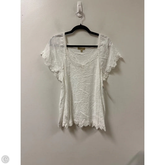 Top Short Sleeve By Democracy In White, Size: L