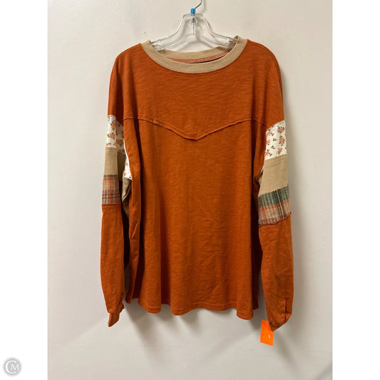 Top Long Sleeve By Shein In Orange, Size: Xl
