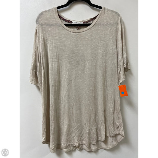 Top Short Sleeve By Knox Rose In Tan, Size: 1x