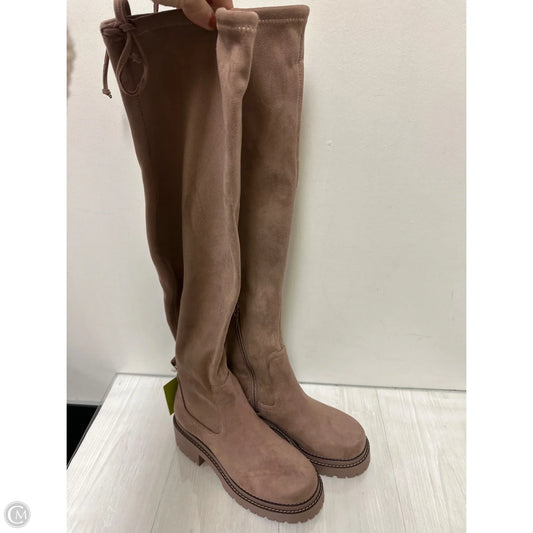 Boots Knee Heels By Gianni Bini In Taupe, Size: 6